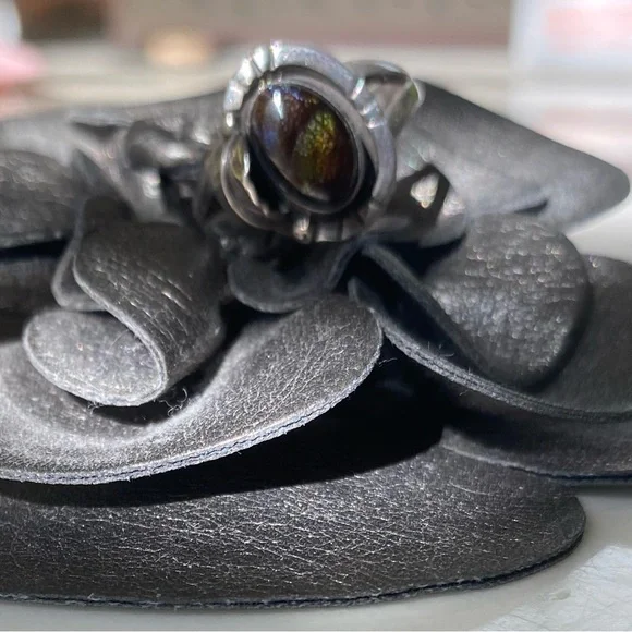 Sterling/Mexican FIRE AGATE ring 8.5 - Picture 4 of 5